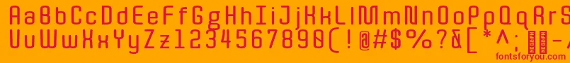 Quota Bold Font – Red Fonts on Orange Background