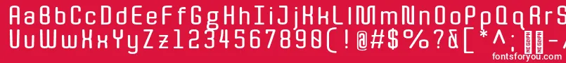 フォントQuota Bold – 赤い背景に白い文字