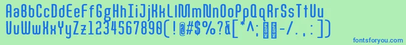 Quota BoldCond  Font – Blue Fonts on Green Background