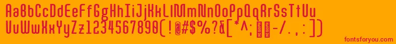 Шрифт Quota BoldCond  – красные шрифты на оранжевом фоне
