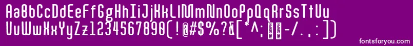 Quota BoldCond  Font – White Fonts on Purple Background