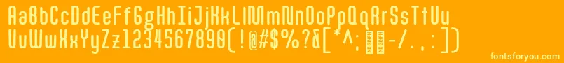 Quota BoldCond  Font – Yellow Fonts on Orange Background
