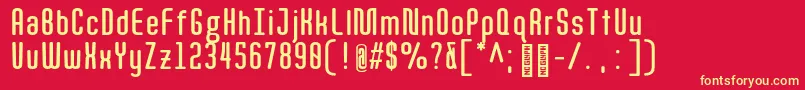 Quota BoldCond  Font – Yellow Fonts on Red Background