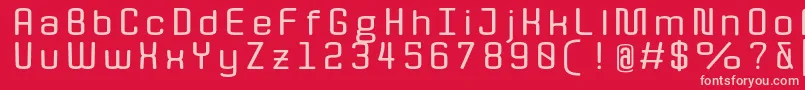 Quota BoldExt  Font – Pink Fonts on Red Background