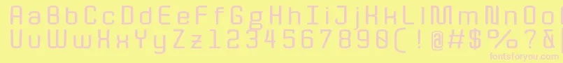 Quota BoldExt  Font – Pink Fonts on Yellow Background