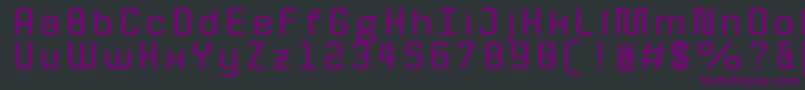 Czcionka Quota BoldExt  – fioletowe czcionki na czarnym tle
