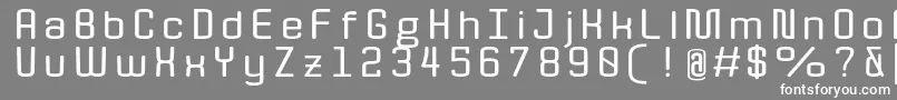 Quota BoldExt  Font – White Fonts on Gray Background