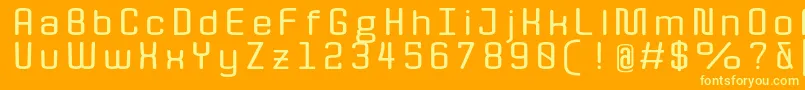 Quota BoldExt  Font – Yellow Fonts on Orange Background