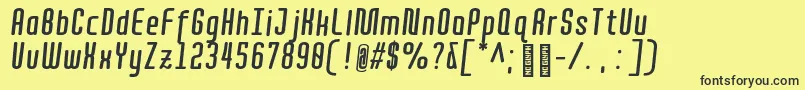 Quota BoldItalicCond  Font – Black Fonts on Yellow Background