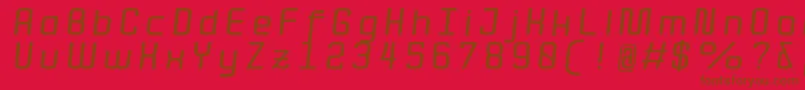 Quota BoldItalicExt  Font – Brown Fonts on Red Background