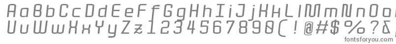 フォントQuota BoldItalicExt  – 白い背景に灰色の文字