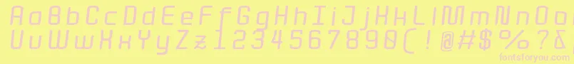 Quota BoldItalicExt  Font – Pink Fonts on Yellow Background