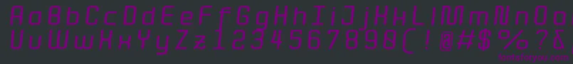 Quota BoldItalicExt  Font – Purple Fonts on Black Background