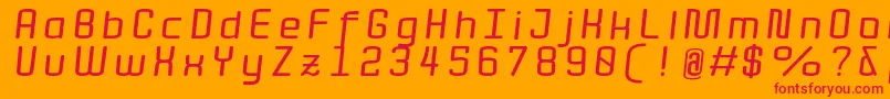 Quota BoldItalicExt  Font – Red Fonts on Orange Background