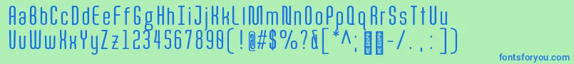 Quota RegularCond  Font – Blue Fonts on Green Background