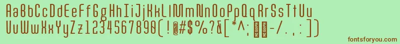 Quota RegularCond  Font – Brown Fonts on Green Background