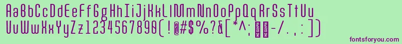 Quota RegularCond  Font – Purple Fonts on Green Background