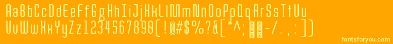 Шрифт Quota RegularCond  – жёлтые шрифты на оранжевом фоне