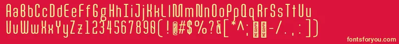 Quota RegularCond  Font – Yellow Fonts on Red Background