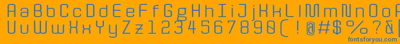 Quota RegularExt  Font – Blue Fonts on Orange Background