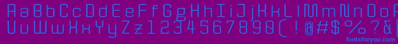 Quota RegularExt  Font – Blue Fonts on Purple Background