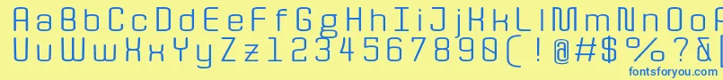 Quota RegularExt  Font – Blue Fonts on Yellow Background