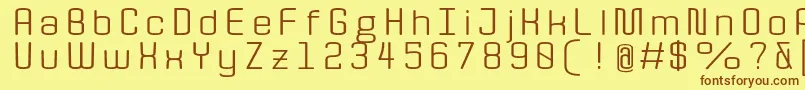 Quota RegularExt  Font – Brown Fonts on Yellow Background