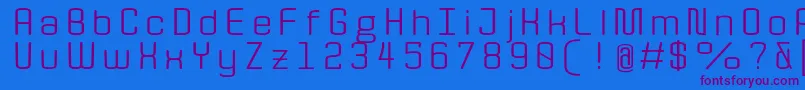 Quota RegularExt  Font – Purple Fonts on Blue Background