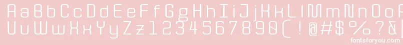 フォントQuota RegularExt  – ピンクの背景に白い文字