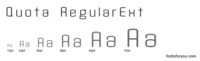 Размеры шрифта Quota RegularExt 