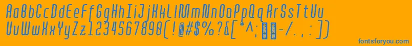 Quota RegularItalicCond  Font – Blue Fonts on Orange Background