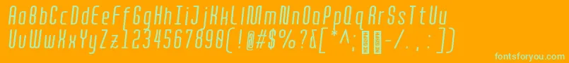 Quota RegularItalicCond  Font – Green Fonts on Orange Background