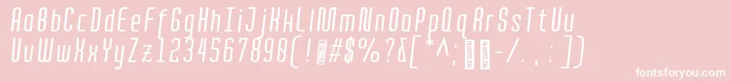 Quota RegularItalicCond  Font – White Fonts on Pink Background