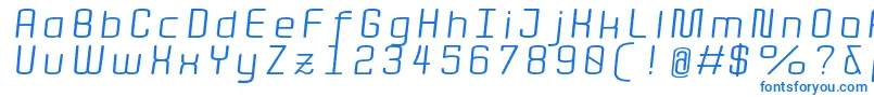 Quota RegularItalicExt  Font – Blue Fonts on White Background