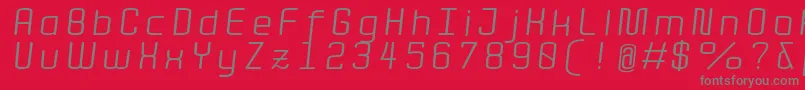 Quota RegularItalicExt  Font – Gray Fonts on Red Background