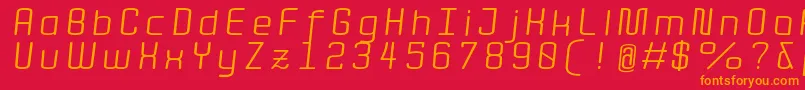 Quota RegularItalicExt  Font – Orange Fonts on Red Background