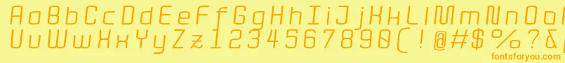 Quota RegularItalicExt  Font – Orange Fonts on Yellow Background