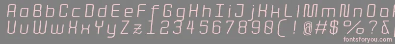 Quota RegularItalicExt  Font – Pink Fonts on Gray Background