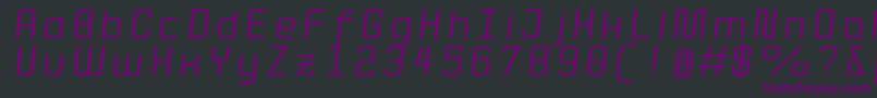 Шрифт Quota RegularItalicExt  – фиолетовые шрифты на чёрном фоне