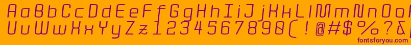 Quota RegularItalicExt  Font – Purple Fonts on Orange Background