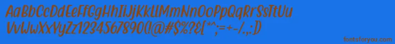 Quotable Italic Font by 7NTypes Font – Brown Fonts on Blue Background