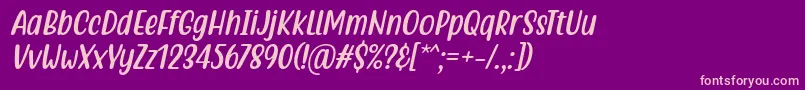 Quotable Italic Font by 7NTypes Font – Pink Fonts on Purple Background