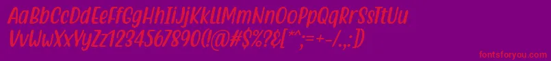 Quotable Italic Font by 7NTypes Font – Red Fonts on Purple Background