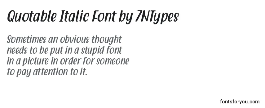 フォントQuotable Italic Font by 7NTypes