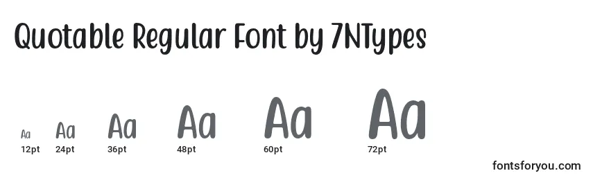 Размеры шрифта Quotable Regular Font by 7NTypes