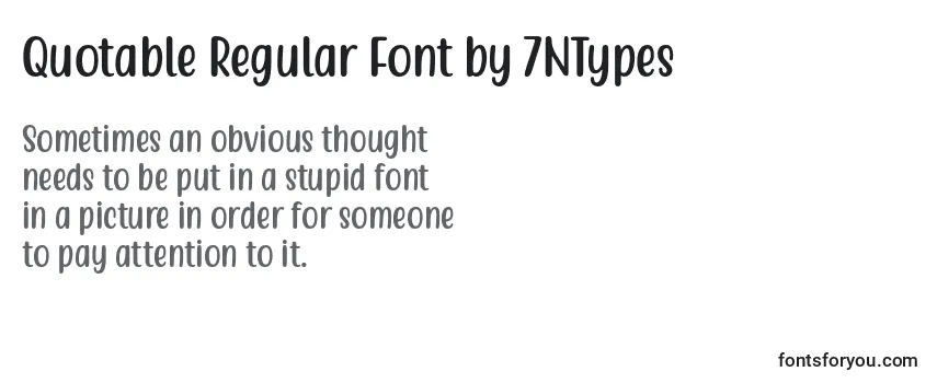 フォントQuotable Regular Font by 7NTypes