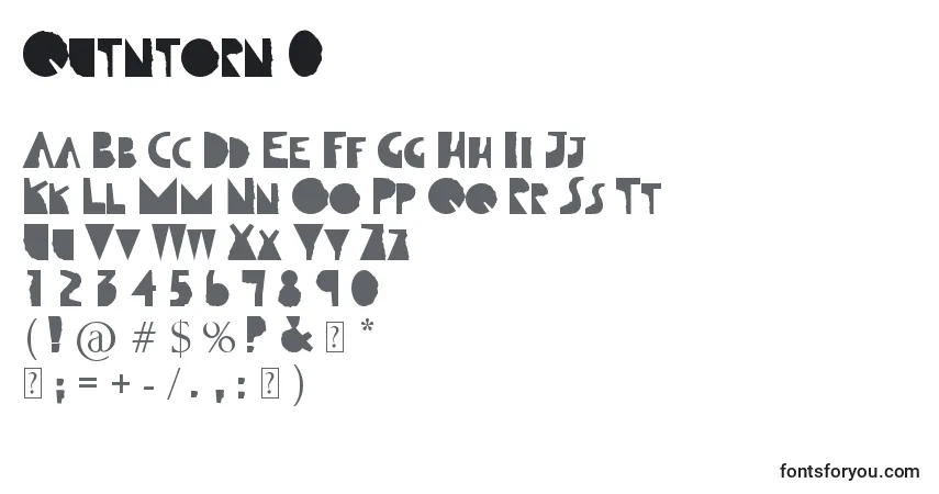 A fonte Qutntorn 0 – alfabeto, números, caracteres especiais