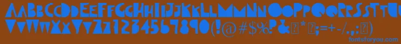 Qutntorn 0 Font – Blue Fonts on Brown Background