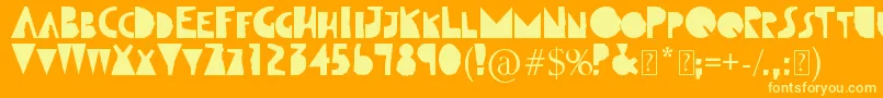 Шрифт Qutntorn 0 – жёлтые шрифты на оранжевом фоне