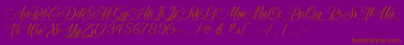 Шрифт Qwerty Ability   Personal Use – коричневые шрифты на фиолетовом фоне